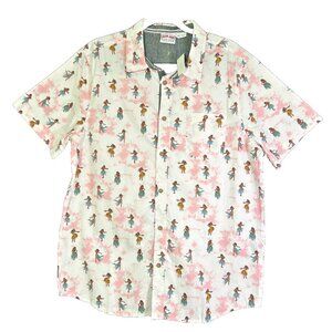 RON JON Hula Heaven Hawaiian Vibe Men's M Short Sleeve Button Up Shirt NWT